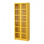 БИЛЛИ Шкаф книжный со стеклянными дверьми - желтый