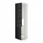 МЕТОД Высокий шкаф д/холод/мороз/2дверцы - белый, Тингсрид под дерево черный МЕТОД Высокий шкаф д/холод/мороз/2дверцы - белый, Тингсрид под дерево черный