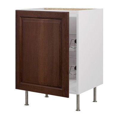 ФАКТУМ Напольный шкаф с проволочн ящиками - Лильестад темно-коричневый, 60 см