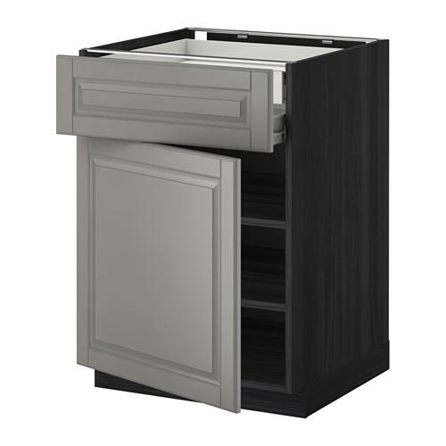 МЕТОД / ФОРВАРА Напольн шкаф двр/фр пнл/плк/2низ ящ - под дерево черный, Будбин серый, 60x60 см МЕТОД / ФОРВАРА Напольн шкаф двр/фр пнл/плк/2низ ящ - под дерево черный, Будбин серый, 60x60 см