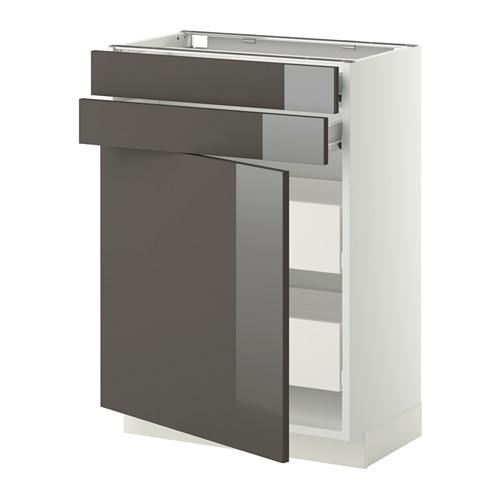 МЕТОД / ФОРВАРА Нплн шк двр/2фрнт/2нзк/2срд ящ - белый, Рингульт глянцевый серый, 60x37 см МЕТОД / ФОРВАРА Нплн шк двр/2фрнт/2нзк/2срд ящ - белый, Рингульт глянцевый серый, 60x37 см