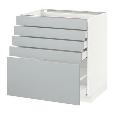 МЕТОД / МАКСИМЕРА Напольный шкаф с 5 ящиками - 80x60 см, Веддинге серый, белый МЕТОД / МАКСИМЕРА Напольный шкаф с 5 ящиками - 80x60 см, Веддинге серый, белый