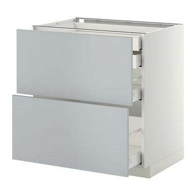 МЕТОД / МАКСИМЕРА Напл шк 2 фрнт/2низ/1срд/1 выс ящ - 80x60 см, Веддинге серый, белый