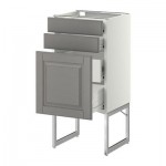 МЕТОД / ФОРВАРА Напольн шкаф 3фронт пнл/2низ/2ср ящ - 40x37x60 см, Будбин серый, белый МЕТОД / ФОРВАРА Напольн шкаф 3фронт пнл/2низ/2ср ящ - 40x37x60 см, Будбин серый, белый