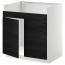 МЕТОД Напольный шкаф д/двойн мойки ХАВСЕН - белый, Тингсрид под дерево черный