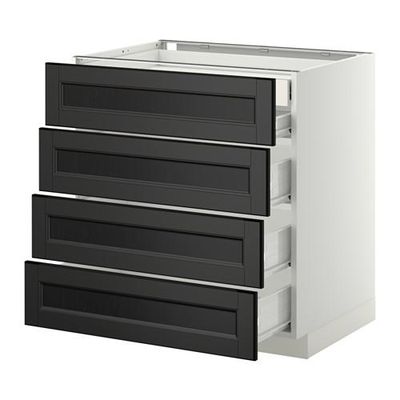 МЕТОД / ФОРВАРА Нплн шк 4фрнт/2нзк/3срд ящ - 80x60 см, Лаксарби черно-коричневый, белый МЕТОД / ФОРВАРА Нплн шк 4фрнт/2нзк/3срд ящ - 80x60 см, Лаксарби черно-коричневый, белый