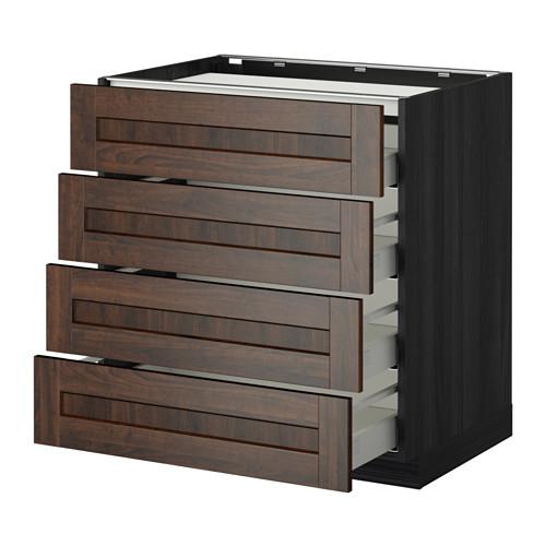 МЕТОД / МАКСИМЕРА Напольн шкаф/4фронт пнл/4ящика - под дерево черный, Эдсерум под дерево коричневый, 80x60 см МЕТОД / МАКСИМЕРА Напольн шкаф/4фронт пнл/4ящика - под дерево черный, Эдсерум под дерево коричневый, 80x60 см