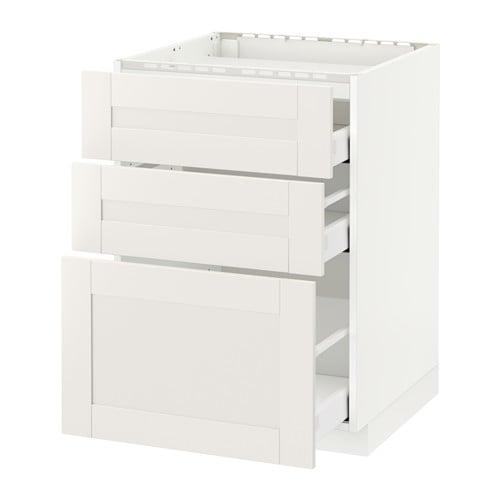 МЕТОД / МАКСИМЕРА Напольн шкаф/3фронт пнл/3ящика - белый, Сэведаль белый, 60x60 см МЕТОД / МАКСИМЕРА Напольн шкаф/3фронт пнл/3ящика - белый, Сэведаль белый, 60x60 см
