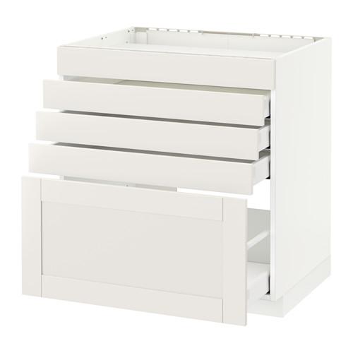 МЕТОД / МАКСИМЕРА Напольн шк д/вар панели/5фасад/4ящ - белый, Сэведаль белый, 80x60 см