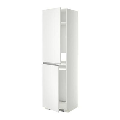 МЕТОД Высок шкаф д холодильн/мороз - 60x60x220 см, Нодста белый/алюминий, белый