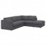 ВИМЛЕ 4-местный угловой диван - с открытым торцом/Гуннаред классический серый