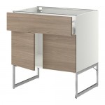 МЕТОД / МАКСИМЕРА Напол шкаф/полки/ящик/2двери - 80x60x60 см, Брокхульт под грецкий орех светло-серый, белый МЕТОД / МАКСИМЕРА Напол шкаф/полки/ящик/2двери - 80x60x60 см, Брокхульт под грецкий орех светло-серый, белый