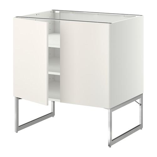 МЕТОД Напол шкаф с полками/2двери - белый, Веддинге белый, 80x60x60 см