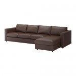 ВИМЛЕ 4-местный диван - с козеткой/Фарста темно-коричневый