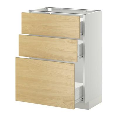 МЕТОД / ФОРВАРА Напольный шкаф с 3 ящиками - 60x37 см, Тингсрид под березу, белый МЕТОД / ФОРВАРА Напольный шкаф с 3 ящиками - 60x37 см, Тингсрид под березу, белый