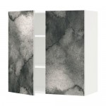 МЕТОД Навесной шкаф с полками/2дверцы - белый, Кальвиа с печатным рисунком, 80x80 см МЕТОД Навесной шкаф с полками/2дверцы - белый, Кальвиа с печатным рисунком, 80x80 см