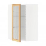 МЕТОД Углов навесн шк с полками/сткл дв - белый, Торхэмн естественный ясень, 68x100 см МЕТОД Углов навесн шк с полками/сткл дв - белый, Торхэмн естественный ясень, 68x100 см