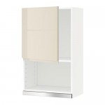 МЕТОД Навесной шкаф для СВЧ-печи - белый, Воксторп глянцевый светло-бежевый, 60x100 см