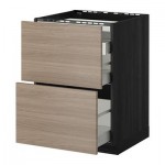 МЕТОД / МАКСИМЕРА Напольн шкаф/2 фронт пнл/3 ящика - 60x60 см, Брокхульт под грецкий орех светло-серый, под дерево черный МЕТОД / МАКСИМЕРА Напольн шкаф/2 фронт пнл/3 ящика - 60x60 см, Брокхульт под грецкий орех светло-серый, под дерево черный