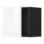 МЕТОД Шкаф навесной - под дерево черный, Рингульт глянцевый белый, 40x40 см