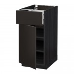 МЕТОД / МАКСИМЕРА Напольный шкаф с ящиком/дверью - под дерево черный, Кунгсбакка антрацит, 40x60 см МЕТОД / МАКСИМЕРА Напольный шкаф с ящиком/дверью - под дерево черный, Кунгсбакка антрацит, 40x60 см