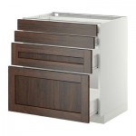 МЕТОД / ФОРВАРА Напольн шкаф 4 фронт панели/4 ящика - 80x60 см, Эдсерум под дерево коричневый, белый МЕТОД / ФОРВАРА Напольн шкаф 4 фронт панели/4 ящика - 80x60 см, Эдсерум под дерево коричневый, белый
