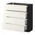 МЕТОД / ФОРВАРА Напольн шкаф 4 фронт панели/4 ящика - 80x37 см, Росдаль белый ясень, под дерево черный МЕТОД / ФОРВАРА Напольн шкаф 4 фронт панели/4 ящика - 80x37 см, Росдаль белый ясень, под дерево черный