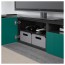 БЕСТО Тумба под ТВ - черно-коричневый/Халлставик сине-зеленый, направляющие ящика, плавно закр