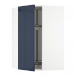 МЕТОД Угл нвсн шкф с вращающ секц - белый, Ерста глянцевый черно-синий, 68x100 см