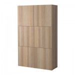 БЕСТО Комбинация для хранения с дверцами - под беленый дуб