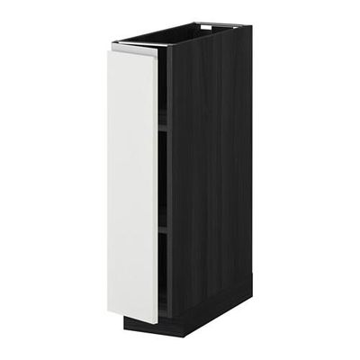 МЕТОД Напольный шкаф с полками - 20x60 см, Нодста белый/алюминий, под дерево черный МЕТОД Напольный шкаф с полками - 20x60 см, Нодста белый/алюминий, под дерево черный