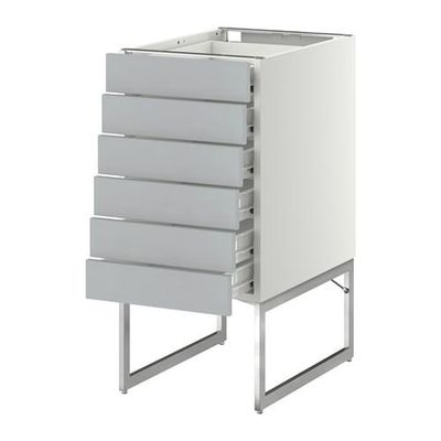 МЕТОД / ФОРВАРА Напольн шкаф 6фронт пнл/6 низ ящ - 40x60x60 см, Веддинге серый, белый
