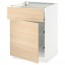 МЕТОД / ФОРВАРА Напольн шкаф с пров корз/ящ/дверью - белый, Аскерсунд под светлый ясень, 60x60 см