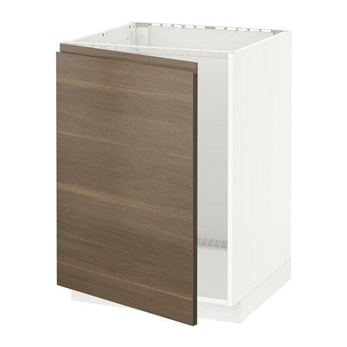 МЕТОД Напольный шкаф для раковины - белый, Воксторп под грецкий орех МЕТОД Напольный шкаф для раковины - белый, Воксторп под грецкий орех
