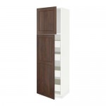 МЕТОД / ФОРВАРА Высокий шкаф/2дверцы/4ящика - белый, Эдсерум под дерево коричневый, 60x60x200 см МЕТОД / ФОРВАРА Высокий шкаф/2дверцы/4ящика - белый, Эдсерум под дерево коричневый, 60x60x200 см
