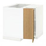 МЕТОД Угл напольн шкаф с вращающ секц - белый, Экестад дуб МЕТОД Угл напольн шкаф с вращающ секц - белый, Экестад дуб