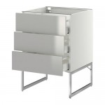 МЕТОД / МАКСИМЕРА Нплн шк 3 фрнт/3 средн ящика - белый, Гревста нержавеющ сталь, 60x60x60 см МЕТОД / МАКСИМЕРА Нплн шк 3 фрнт/3 средн ящика - белый, Гревста нержавеющ сталь, 60x60x60 см