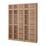 БИЛЛИ Шкаф книжный со стеклянной дверью - буковый шпон, БИЛЛИ Шкаф книжный со стеклянной дверью - буковый шпон,