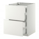 МЕТОД / ФОРВАРА Напольн шкаф 2 фронт пнл/4 средн ящ - белый, Хэггеби белый, 60x60 см