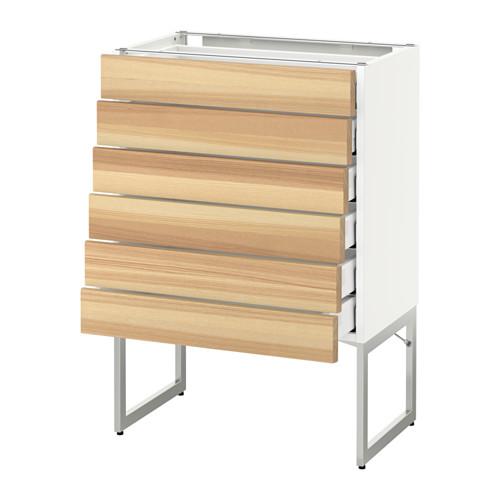 МЕТОД / МАКСИМЕРА Напольн шкаф 6фронт пнл/6 низ ящ - белый, Торхэмн естественный ясень, 60x37x60 см МЕТОД / МАКСИМЕРА Напольн шкаф 6фронт пнл/6 низ ящ - белый, Торхэмн естественный ясень, 60x37x60 см