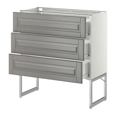 МЕТОД / ФОРВАРА Нплн шк 3 фрнт/3 средн ящика - 80x37x60 см, Будбин серый, белый МЕТОД / ФОРВАРА Нплн шк 3 фрнт/3 средн ящика - 80x37x60 см, Будбин серый, белый