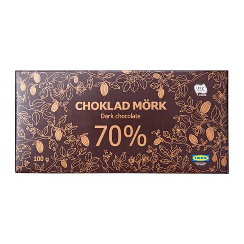 CHOKLAD MÖRK 70% шоколад горький 70% Сертификат UTZ