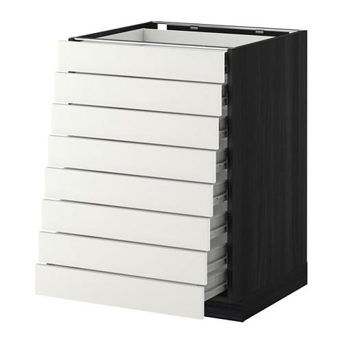 МЕТОД / ФОРВАРА Наполн шкаф 8 фронт/8 низк ящиков - под дерево черный, Хэггеби белый, 60x60 см МЕТОД / ФОРВАРА Наполн шкаф 8 фронт/8 низк ящиков - под дерево черный, Хэггеби белый, 60x60 см