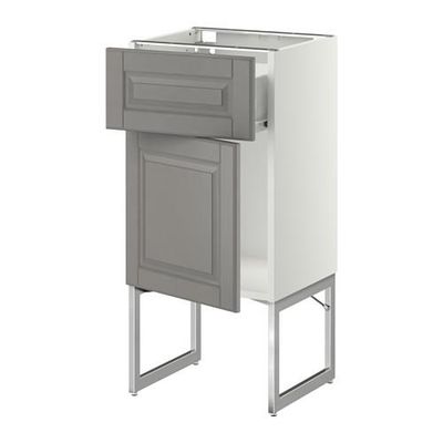 МЕТОД / ФОРВАРА Напольный шкаф с ящиком/дверью - белый, Будбин серый, 40x37x60 см МЕТОД / ФОРВАРА Напольный шкаф с ящиком/дверью - белый, Будбин серый, 40x37x60 см