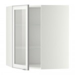 МЕТОД Углов навесн шк с полками/сткл дв - белый, Ютис матовое стекло/алюминий, 68x80 см МЕТОД Углов навесн шк с полками/сткл дв - белый, Ютис матовое стекло/алюминий, 68x80 см