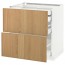 МЕТОД / МАКСИМЕРА Напл шк 2 фрнт/2низ/1срд/1 выс ящ - белый, Экестад дуб, 80x60 см