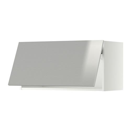 МЕТОД Горизонтальный навесной шкаф - белый, Гревста нержавеющ сталь, 80x40 см МЕТОД Горизонтальный навесной шкаф - белый, Гревста нержавеющ сталь, 80x40 см