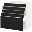 МЕТОД / ФОРВАРА Напольн шк д/вар панели/5фасад/4ящ - белый, Тингсрид под дерево черный, 80x60 см