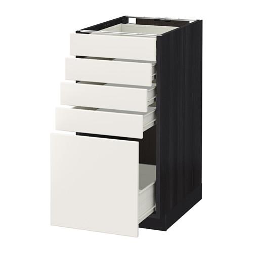 МЕТОД / ФОРВАРА Напольный шкаф с 5 ящиками - под дерево черный, Веддинге белый, 40x60 см МЕТОД / ФОРВАРА Напольный шкаф с 5 ящиками - под дерево черный, Веддинге белый, 40x60 см