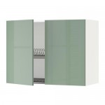 МЕТОД Навесной шкаф с посуд суш/2 дврц - белый, Калларп глянцевый светло-зеленый, 80x60 см